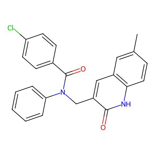 4-chloro-N-((2-hydroxy-6-methylquinolin-3-yl)methyl)-N-phenylbenzamide structure
