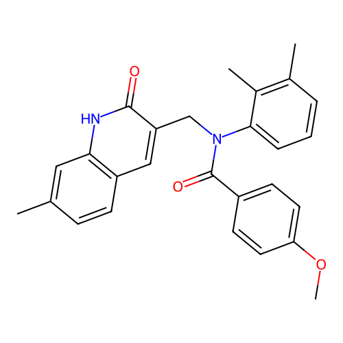 N-(2,3-dimethylphenyl)-4-methoxy-N-[(7-methyl-2-oxo-1H-quinolin-3-yl)methyl]benzamide structure