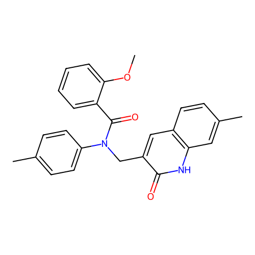 N-((2-hydroxy-7-methylquinolin-3-yl)methyl)-2-methoxy-N-(p-tolyl)benzamide structure