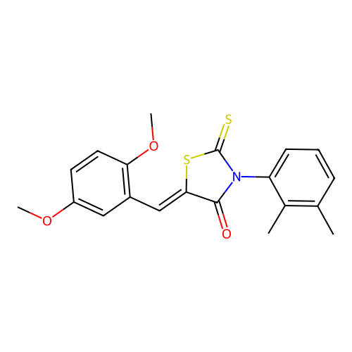 (5Z)-5-(2,5-dimethoxybenzylidene)-3-(2,3-dimethylphenyl)-2-thioxo-1,3-thiazolidin-4-one structure