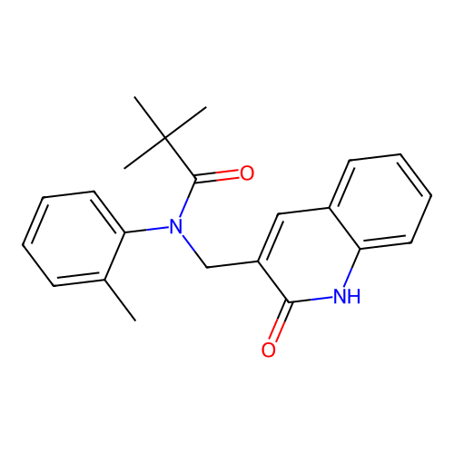 N-((2-hydroxyquinolin-3-yl)methyl)-N-(o-tolyl)pivalamide structure