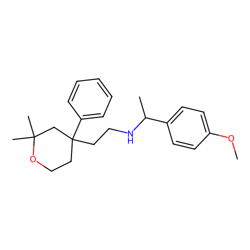 N-[2-(2,2-dimethyl-4-phenyloxan-4-yl)ethyl]-1-(4-methoxyphenyl)ethanamine structure