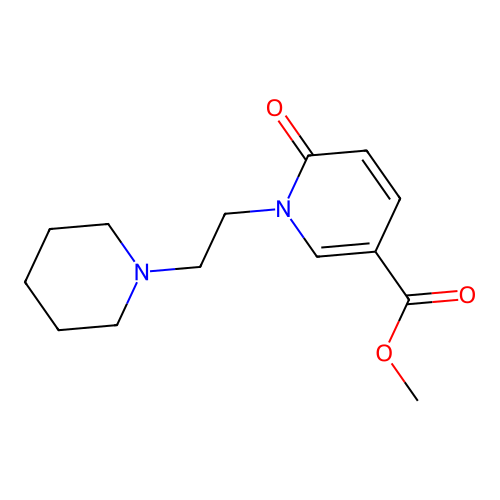 Methyl 6-oxo-1-(2-(piperidin-1-yl)ethyl)-1,6-dihydropyridine-3-carboxylate structure