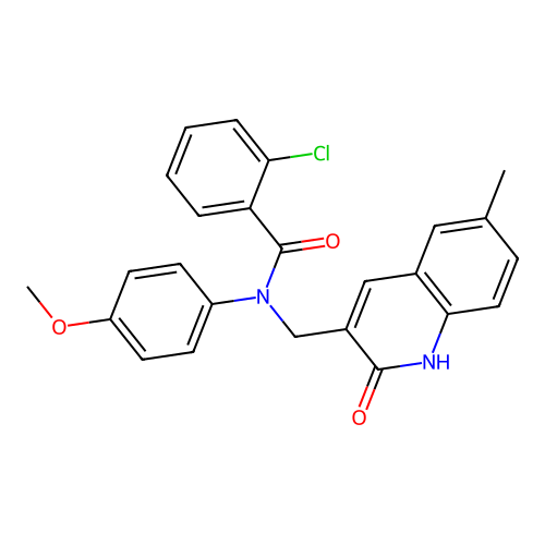2-chloro-N-((2-hydroxy-6-methylquinolin-3-yl)methyl)-N-(4-methoxyphenyl)benzamide structure