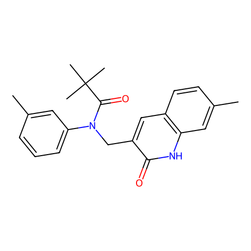N-((2-hydroxy-7-methylquinolin-3-yl)methyl)-N-(m-tolyl)pivalamide structure