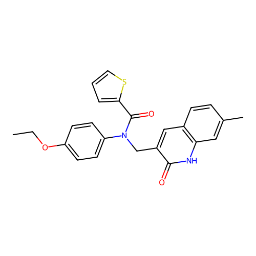 N-(4-ethoxyphenyl)-N-((2-hydroxy-7-methylquinolin-3-yl)methyl)thiophene-2-carboxamide structure