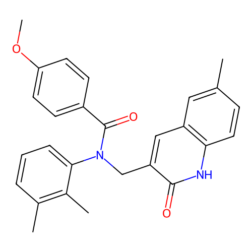 N-(2,3-dimethylphenyl)-4-methoxy-N-[(6-methyl-2-oxo-1H-quinolin-3-yl)methyl]benzamide structure