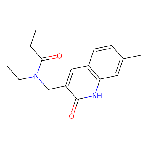 N-ethyl-N-[(7-methyl-2-oxo-1H-quinolin-3-yl)methyl]propanamide structure