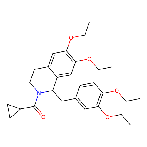 Cyclopropyl-[1-[(3,4-diethoxyphenyl)methyl]-6,7-diethoxy-3,4-dihydro-1H-isoquinolin-2-yl]methanone structure