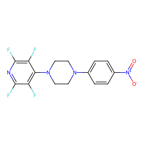 1-(4-Nitrophenyl)-4-(2,3,5,6-tetrafluoropyridin-4-yl)piperazine structure