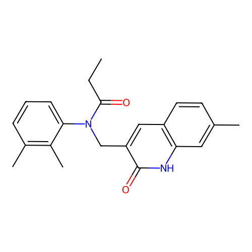 N-(2,3-dimethylphenyl)-N-[(7-methyl-2-oxo-1H-quinolin-3-yl)methyl]propanamide structure