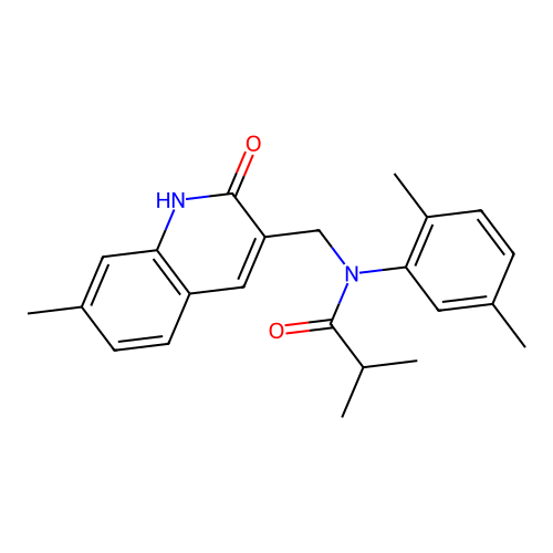 N-(2,5-dimethylphenyl)-N-((2-hydroxy-7-methylquinolin-3-yl)methyl)isobutyramide structure