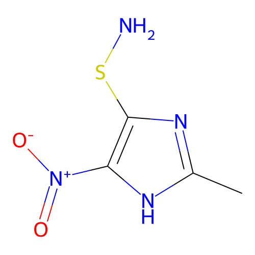 5-(aminosulfanyl)-2-methyl-4-nitro-1H-imidazole structure