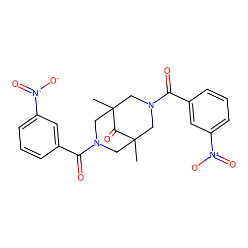 1,5-Dimethyl-3,7-bis[(3-nitrophenyl)carbonyl]-3,7-diazabicyclo[3.3.1]nonan-9-one structure
