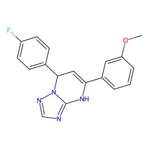 7-(4-fluorophenyl)-5-(3-methoxyphenyl)-1,7-dihydro-[1,2,4]triazolo[1,5-a]pyrimidine structure