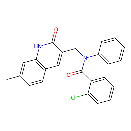 2-chloro-N-((2-hydroxy-7-methylquinolin-3-yl)methyl)-N-phenylbenzamide structure