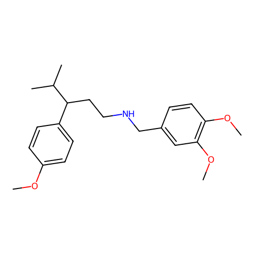 N-(3,4-dimethoxybenzyl)-3-(4-methoxyphenyl)-4-methylpentan-1-amine structure