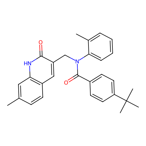 4-(tert-butyl)-N-((2-hydroxy-7-methylquinolin-3-yl)methyl)-N-(o-tolyl)benzamide structure