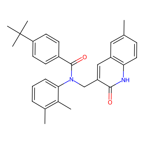 4-(tert-butyl)-N-(2,3-dimethylphenyl)-N-((2-hydroxy-6-methylquinolin-3-yl)methyl)benzamide structure