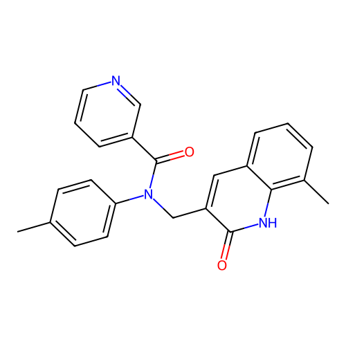 N-((2-hydroxy-8-methylquinolin-3-yl)methyl)-N-(p-tolyl)nicotinamide structure