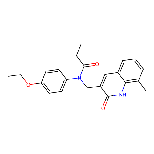 N-(4-ethoxyphenyl)-N-((2-hydroxy-8-methylquinolin-3-yl)methyl)propionamide structure