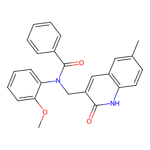 N-(2-methoxyphenyl)-N-[(6-methyl-2-oxo-1H-quinolin-3-yl)methyl]benzamide structure