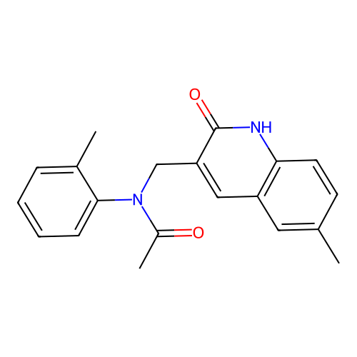 N-[(6-methyl-2-oxo-1H-quinolin-3-yl)methyl]-N-(2-methylphenyl)acetamide structure