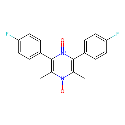 2,6-Bis(4-fluorophenyl)-3,5-dimethylpyrazine 1,4-dioxide structure