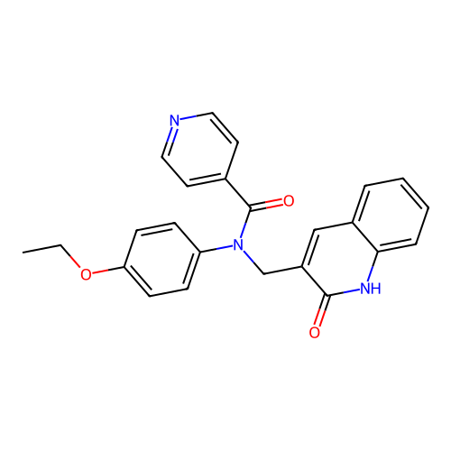 N-(4-ethoxyphenyl)-N-[(2-oxo-1H-quinolin-3-yl)methyl]pyridine-4-carboxamide structure