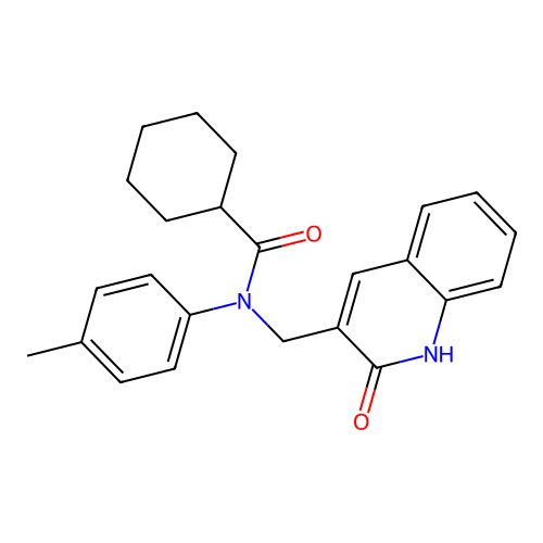 N-((2-hydroxyquinolin-3-yl)methyl)-N-(p-tolyl)cyclohexanecarboxamide structure
