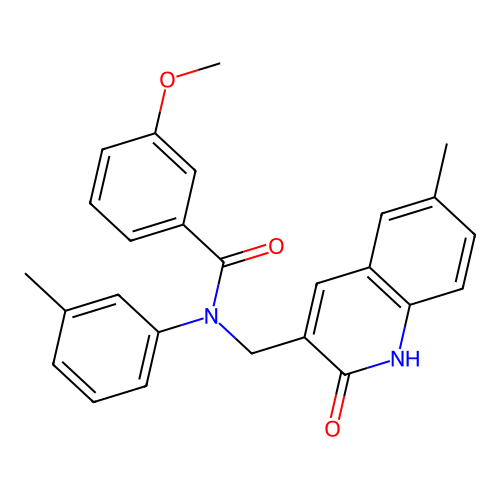 N-((2-hydroxy-6-methylquinolin-3-yl)methyl)-3-methoxy-N-(m-tolyl)benzamide structure