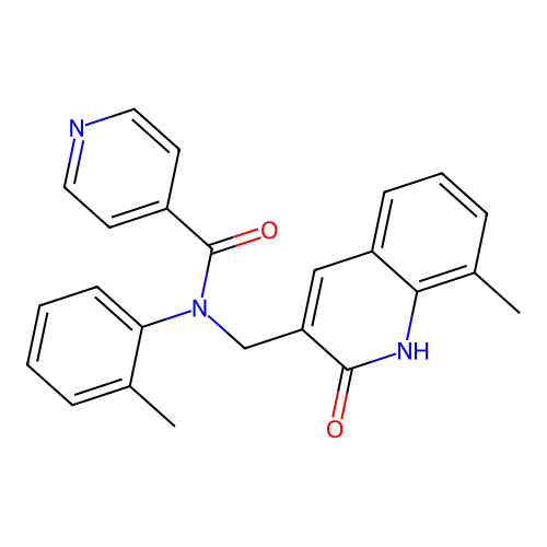 N-((2-hydroxy-8-methylquinolin-3-yl)methyl)-N-(o-tolyl)isonicotinamide structure