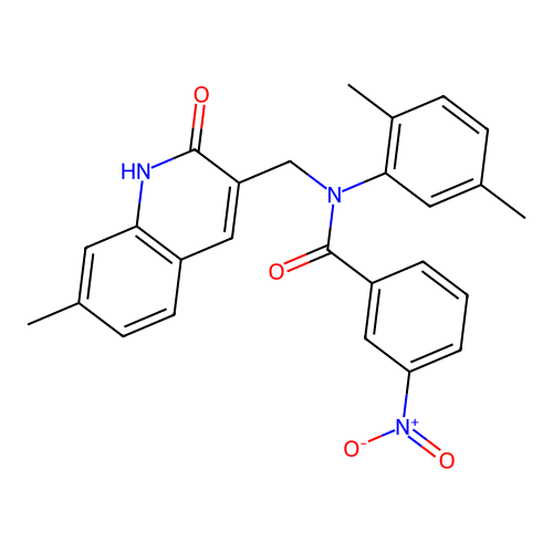 N-(2,5-dimethylphenyl)-N-((2-hydroxy-7-methylquinolin-3-yl)methyl)-3-nitrobenzamide structure