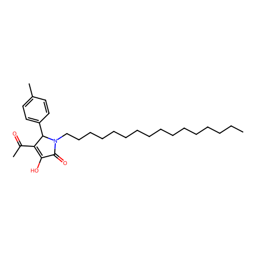 4-acetyl-1-hexadecyl-3-hydroxy-5-(4-methylphenyl)-1,5-dihydro-2H-pyrrol-2-one structure