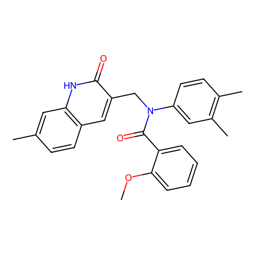 N-(3,4-dimethylphenyl)-2-methoxy-N-[(7-methyl-2-oxo-1H-quinolin-3-yl)methyl]benzamide structure