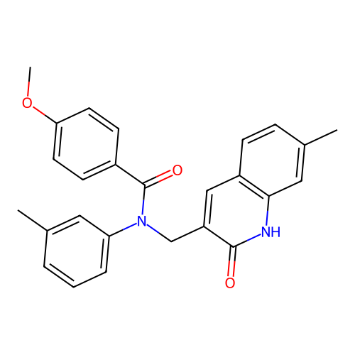 N-((2-hydroxy-7-methylquinolin-3-yl)methyl)-4-methoxy-N-(m-tolyl)benzamide structure