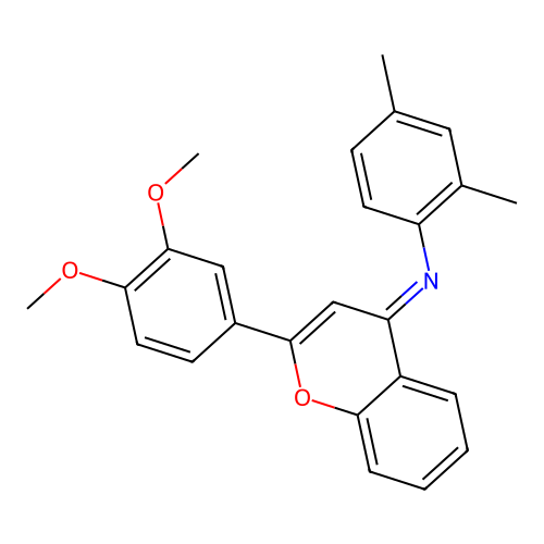 (E)-N-(2-(3,4-dimethoxyphenyl)-4H-chromen-4-ylidene)-2,4-dimethylaniline structure