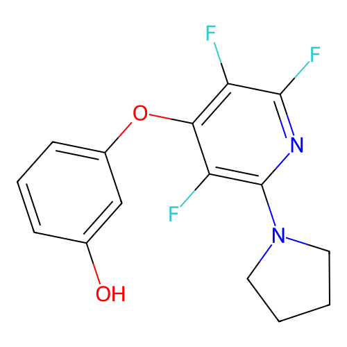 3-((2,3,5-Trifluoro-6-(pyrrolidin-1-yl)pyridin-4-yl)oxy)phenol structure