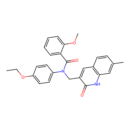 N-(4-ethoxyphenyl)-2-methoxy-N-[(7-methyl-2-oxo-1H-quinolin-3-yl)methyl]benzamide structure