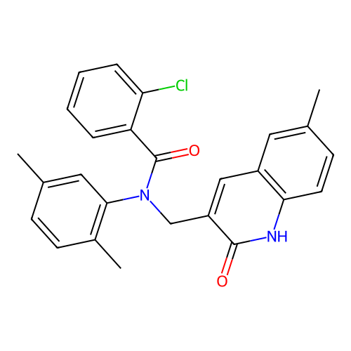 2-chloro-N-(2,5-dimethylphenyl)-N-((2-hydroxy-6-methylquinolin-3-yl)methyl)benzamide structure