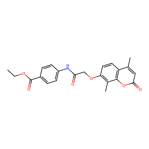 ethyl 4-({[(4,8-dimethyl-2-oxo-2H-chromen-7-yl)oxy]acetyl}amino)benzoate structure