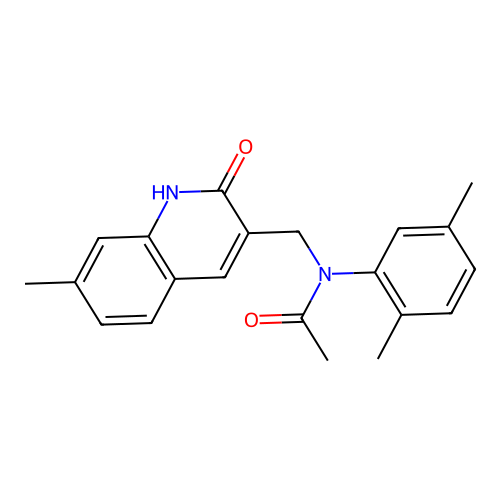 N-(2,5-dimethylphenyl)-N-[(7-methyl-2-oxo-1H-quinolin-3-yl)methyl]acetamide structure