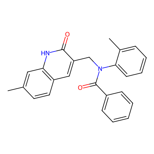 N-[(7-methyl-2-oxo-1H-quinolin-3-yl)methyl]-N-(2-methylphenyl)benzamide structure