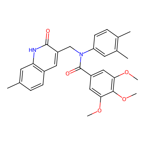 N-(3,4-dimethylphenyl)-3,4,5-trimethoxy-N-[(7-methyl-2-oxo-1H-quinolin-3-yl)methyl]benzamide structure