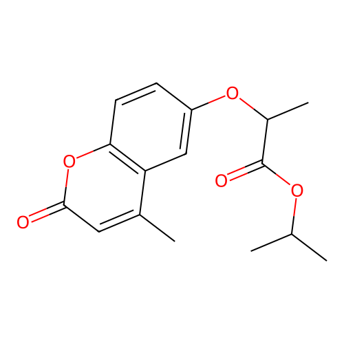 isopropyl 2-((4-methyl-2-oxo-2H-chromen-6-yl)oxy)propanoate structure