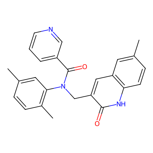 N-(2,5-dimethylphenyl)-N-((2-hydroxy-6-methylquinolin-3-yl)methyl)nicotinamide structure