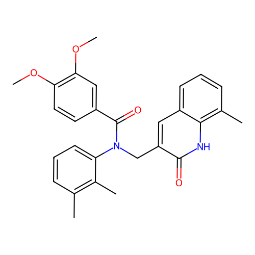 N-(2,3-dimethylphenyl)-3,4-dimethoxy-N-[(8-methyl-2-oxo-1H-quinolin-3-yl)methyl]benzamide structure
