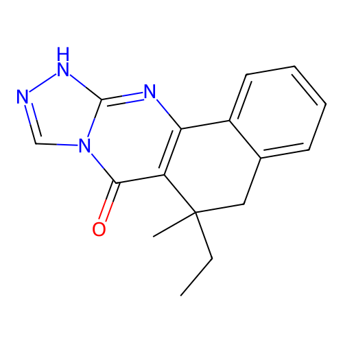 6-ethyl-6-methyl-5,6-dihydrobenzo[h][1,2,4]triazolo[3,4-b]quinazolin-7(12H)-one structure