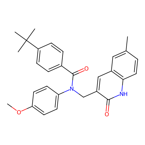 4-(tert-butyl)-N-((2-hydroxy-6-methylquinolin-3-yl)methyl)-N-(4-methoxyphenyl)benzamide structure