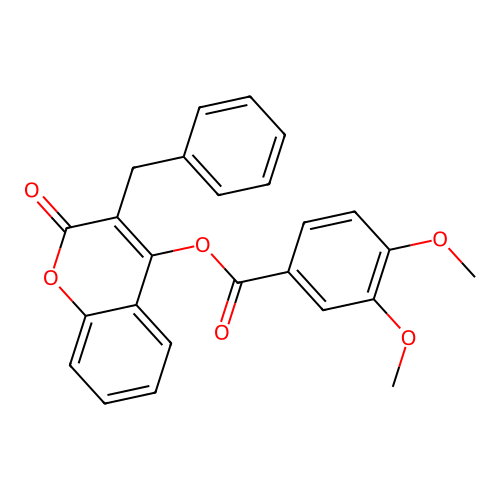 3-benzyl-2-oxo-2H-chromen-4-yl 3,4-dimethoxybenzoate structure